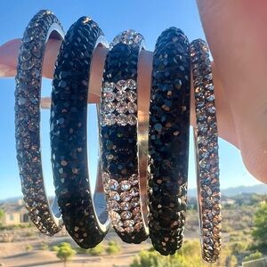 Black and White Swarovski crystals bracelet set - Great Condition